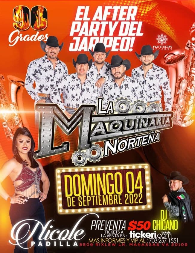 Event - LA MAQUINARIA NORTEÑA , NICOLE PADILLA EN VIVO ! MANASSAS VIRGINIA - Manassas, Virginia - September 4, 2022 | concert tickets
