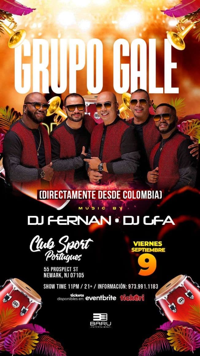 Event - GRUPO GALE EN NEW JERSEY - Newark, New Jersey - September 9, 2022 | concert tickets