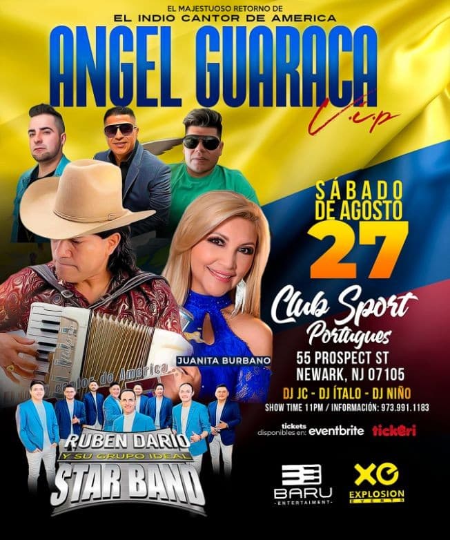 Event - ANGEL GUARACA  / STAR BAND Y JUANITA BURBANO EN NJ - Newark, New Jersey - August 27, 2022 | concert tickets