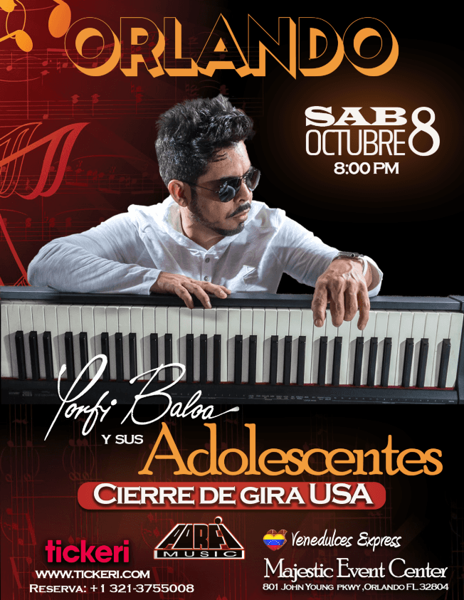 Event - Porfi Baloa y sus Adolescentes - ORLANDO - Orlando, Florida - October 8, 2022 | concert tickets