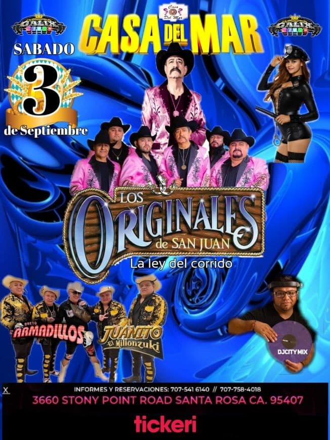 Event - LOS ORIGINALES DE SAN JUAN , DUETO LOS  ARMADILLOS EN VIVO ! SANTA ROSA CALIFORNIA - Santa Rosa, California - September 3, 2022 | concert tickets