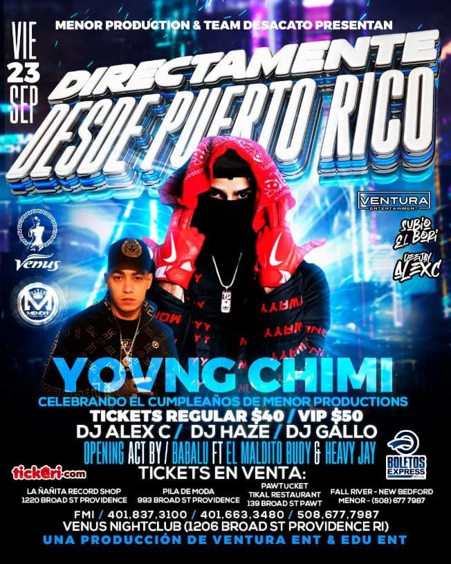 Event - YOVNG CHIMI LIVE! VENUS Nightclub | Providence RI - Providence, Rhode Island - September 23, 2022 | concert tickets