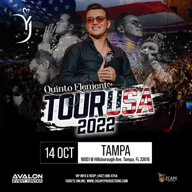 Event - QUINTO ELEMENTO TOUR USA 2022 YEISON JIMENEZ EN TAMPA FLORIDA - Tampa, Florida - October 14, 2022 | concert tickets