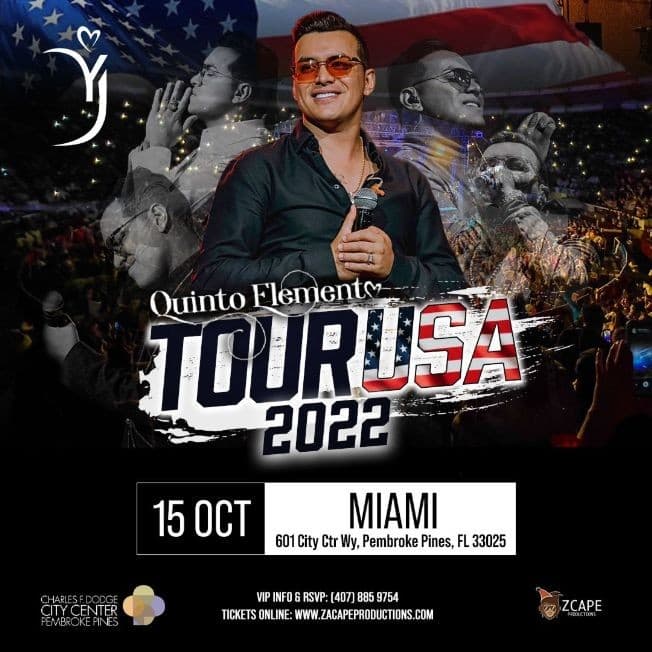 Event - QUINTO ELEMENTO TOUR USA 2022 YEISON JIMENEZ EN PEMBROKE PINES FLORIDA - Pembroke Pines, Florida - October 15, 2022 | concert tickets