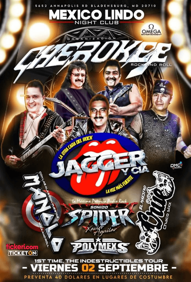 Event - LOS INDESTRUCTIBLES DEL ROCK TOUR 2022 EN BLADENSBURG MARYLAND - Bladensburg, Maryland - September 2, 2022 | concert tickets