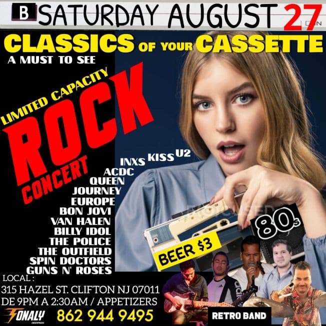 Event - Clasicos de tu cassett en Concierto - Clifton, New Jersey - August 27, 2022 | concert tickets