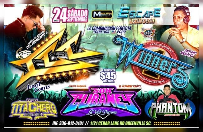 Event - ICC , SON CUBANEY , SONIDO TITACHERO , PHANTOM EN VIVO ! GREENVILLE SOUTH CAROLINA - Greenville, South Carolina - September 24, 2022 | concert tickets