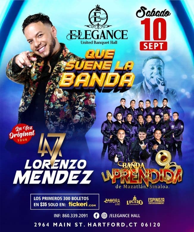 Event - Lorenzo Mendez & Banda La prendida en Hartford, CT - Hartford, Connecticut - September 10, 2022 | concert tickets