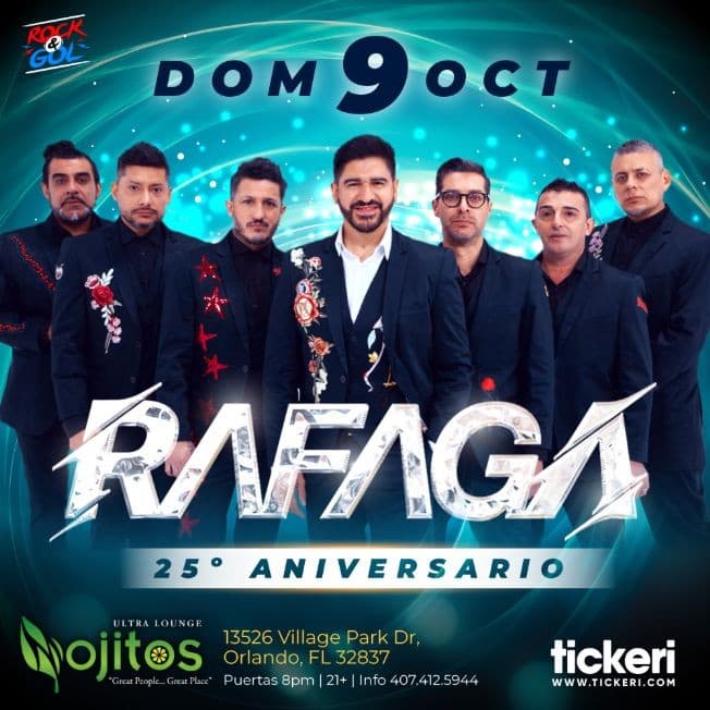 Event - RAFAGA EN ORLANDO - Orlando, Florida - October 9, 2022 | concert tickets