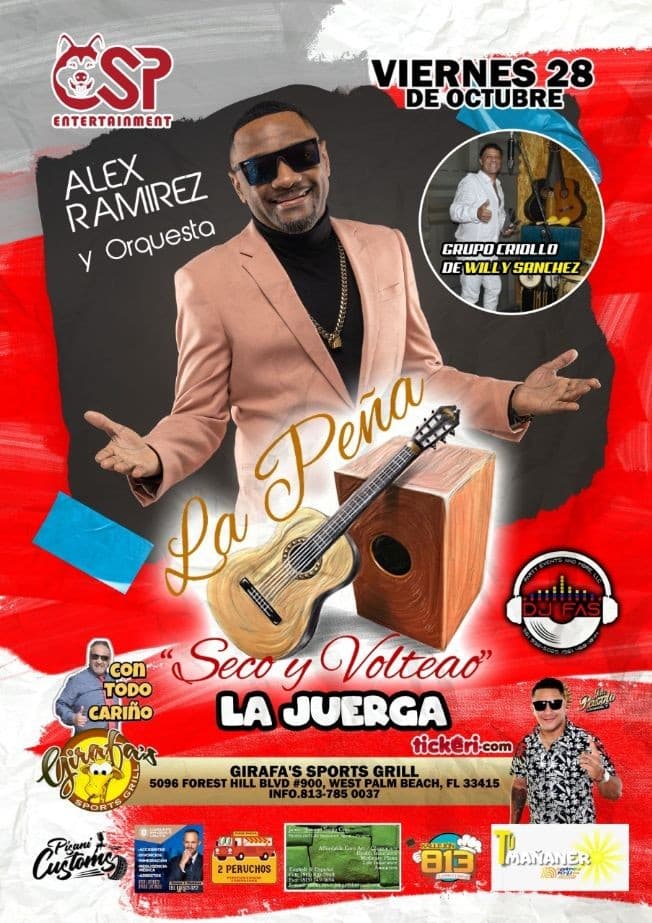 Event - LA PEÑA SECO Y VOLTEAO LA JUERGA EN WEST PALM BEACH FLORIDA - West Palm Beach, Florida - 28 de octubre de 2022 | concert tickets