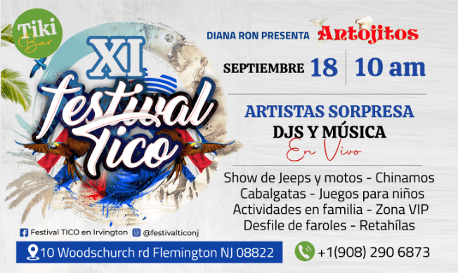 Event - XI Festival Tico en New Jersey - Flemington, New Jersey - September 18, 2022 | concert tickets