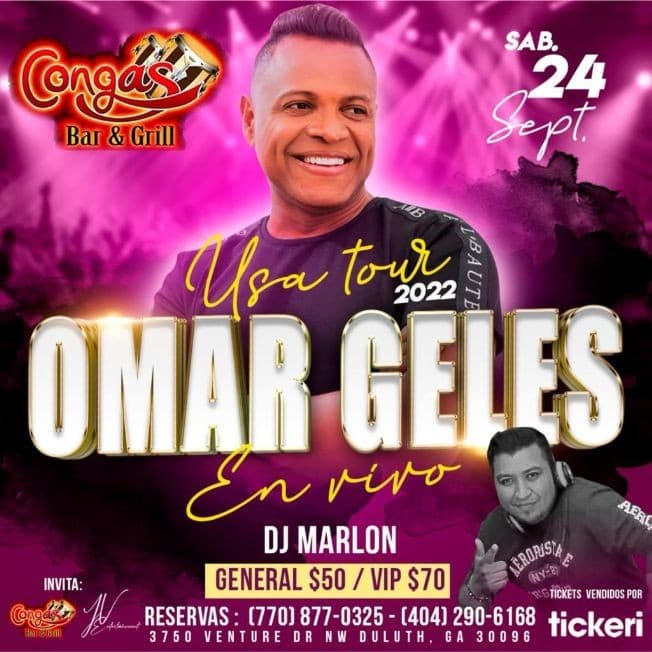 Event - OMAR GELES EN CONCIERTO DULUTH GEORGIA - Duluth, Georgia - September 24, 2022 | concert tickets