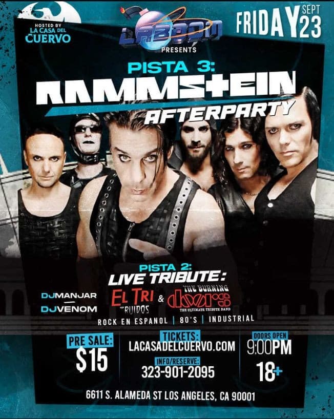 Event - RAMMSTEIN AFTER PARTY @ LA BOOM NIGHTCLUB - Los Angeles, California - September 23, 2022 | concert tickets