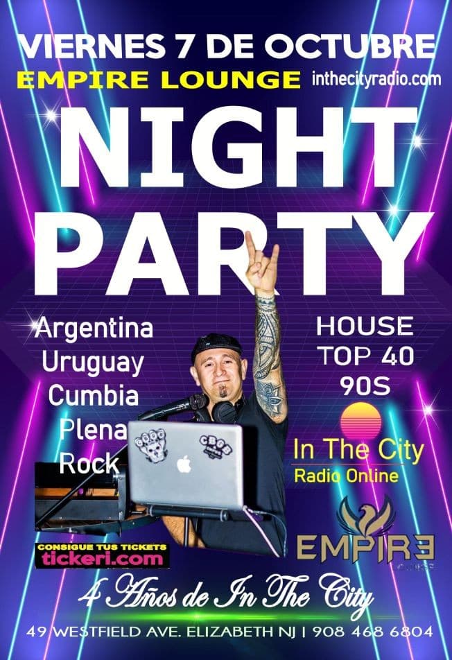 Event - Night Party de In the City - Elizabeth, New Jersey - October 7, 2022 | concert tickets