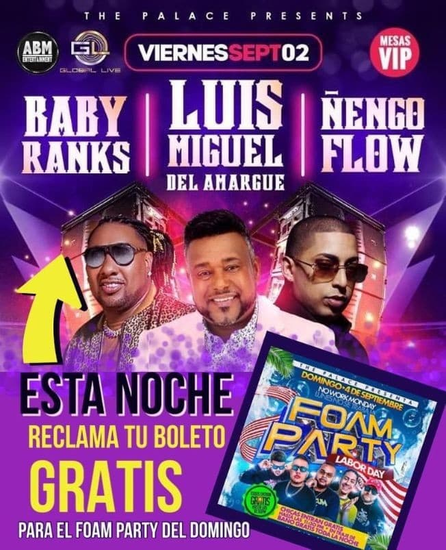 Event - ÑENGO FLOW, MIGUEL DEL AMARGUE , BABY RANKS - Woodbridge, Virginia - September 2, 2022 | concert tickets