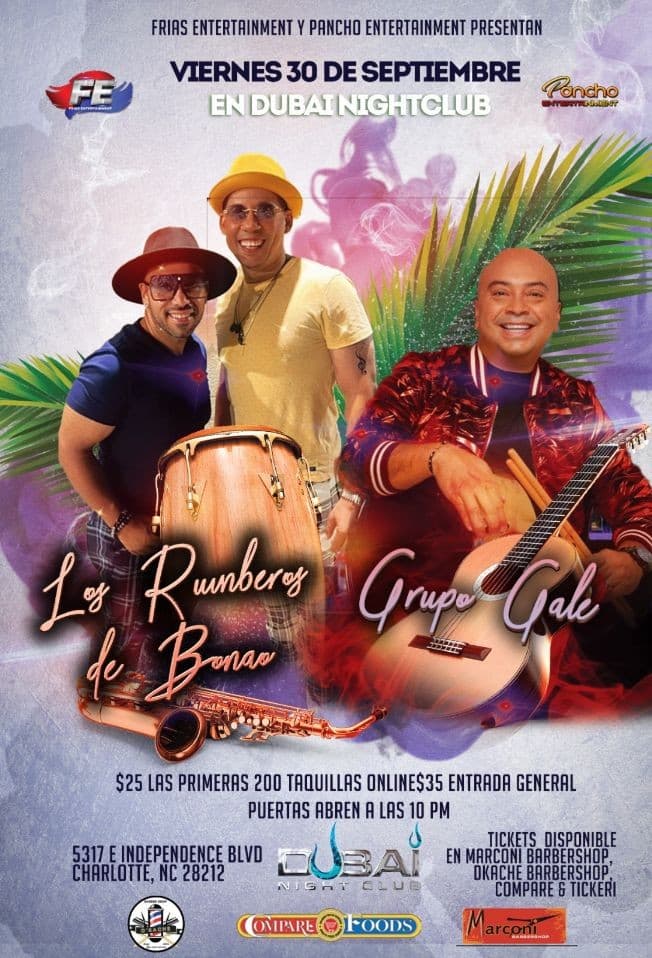 Event - Grupo Gale Este evento se pospone hasta nuevo aviso! Event is Postponed!! - Charlotte, North Carolina - September 30, 2022 | concert tickets