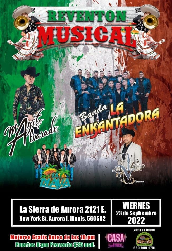 Event - Reventón Musical - Aurora, Illinois - September 23, 2022 | concert tickets