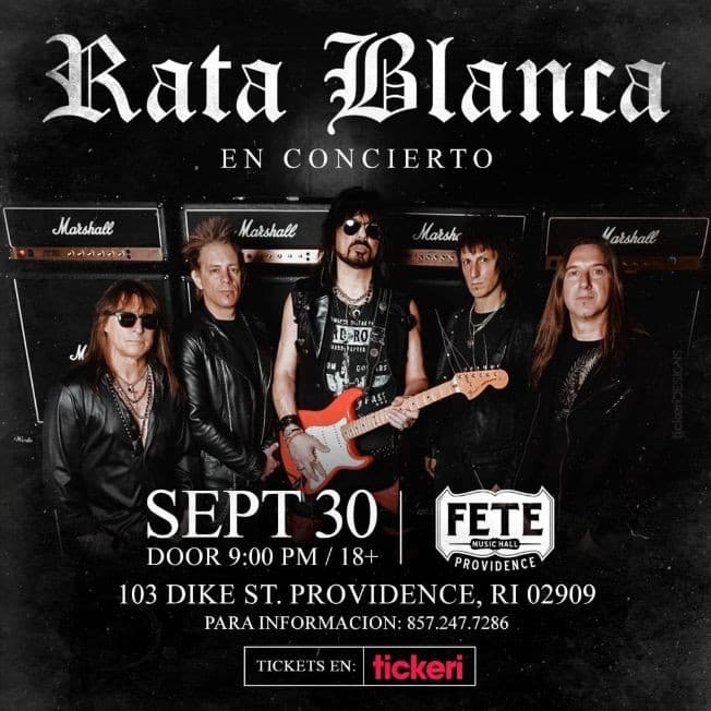 Event - RATA BLANCA EN PROVIDENCE - PROVIDENCE, Rhode Island - September 30, 2022 | concert tickets