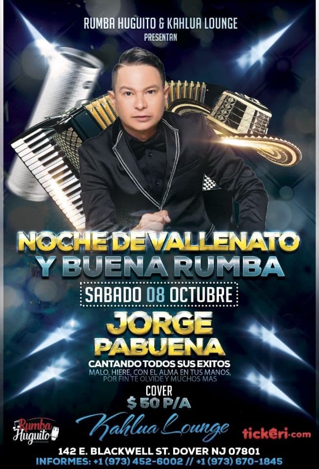 Event - JORGE PABUENA  cantando todos sus exitos - Dover, New Jersey - October 8, 2022 | concert tickets