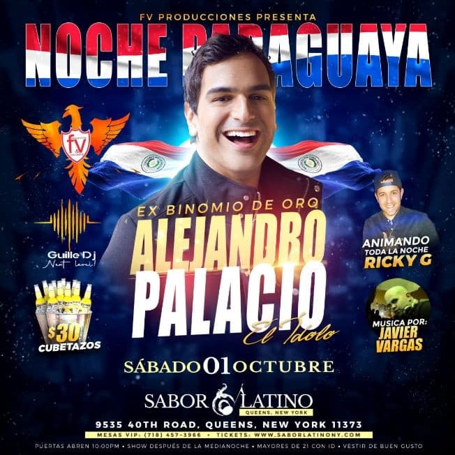 Event - ALEJANDRO PALACIO ! NEW YORK - Queens, New York - October 1, 2022 | concert tickets