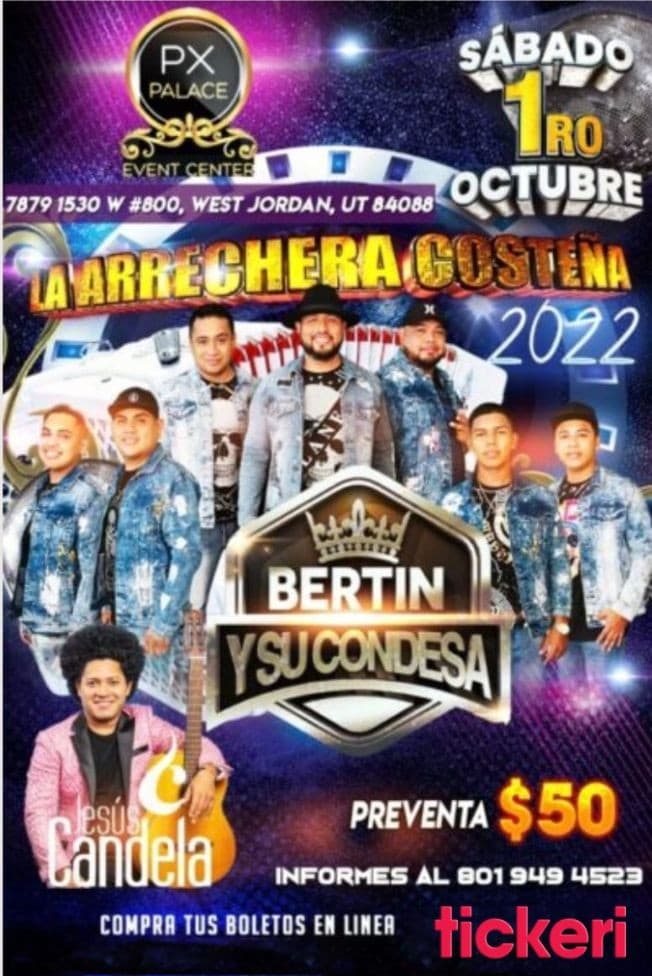 Event - BERTIN Y SU CONDESA EN VIVO ! WEST JORDAN UTAH - West Jordan, Utah - October 1, 2022 | concert tickets