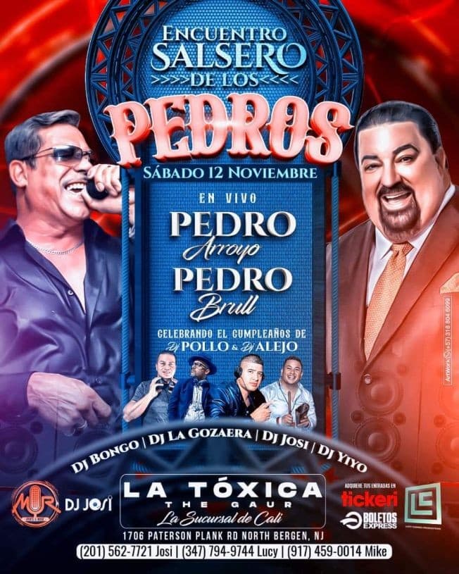 Event - PEDRO ARROYO & PEDRO BRULL EN NEW JERSEY - North Bergen, New Jersey - November 12, 2022 | concert tickets