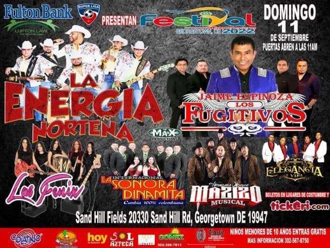 Event - FESTIVAL HISPANOAMERICANO 2022 - Georgetown, Delaware - 11 de septiembre de 2022 | concert tickets