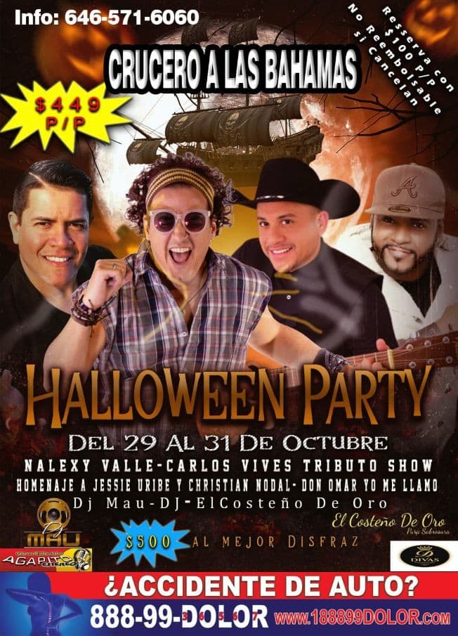 Event - Crucero a Las Bahamas Halloween Party. - Riviera Beach, Florida - October 29, 2022 | concert tickets