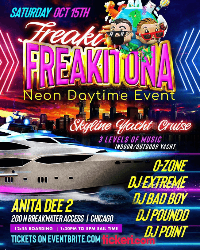Event - FREAKITONA SKYLINE YACHT CRUISE ! CHICAGO ILLINOIS - Chicago, Illinois - October 15, 2022 | concert tickets