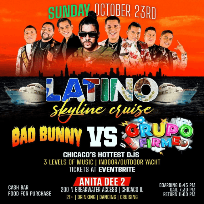 Event - LATINO SKYLINE YACHT CRUISE ! CHICAGO ILLINOIS - Chicago, Illinois - October 23, 2022 | concert tickets
