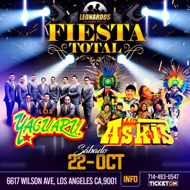 Event - LOS YAGUARU , LOS ASKIS EN VIVO ! LOS ANGELES CALIFORNIA - Los Angeles, California - October 22, 2022 | concert tickets