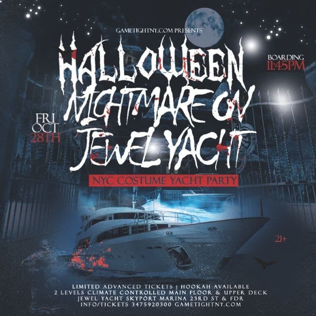 Event - NYC Halloween Nightmare on Jewel Yacht Skyport Marina Costume Party 2022 - New York, New York - October 28, 2022 | concert tickets