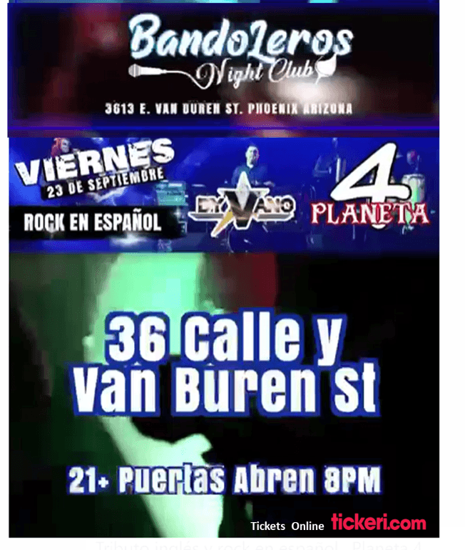 Event - TRIBUTO INGLES Y ROCK EN ESPAÑOL EN PHOENIX ARIZONA - Phoenix, Arizona - September 23, 2022 | concert tickets