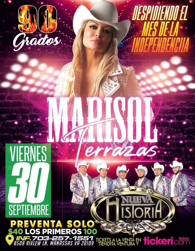 Event - MARISOL TERRAZAS EN CONCIERTO ! MANASSAS VIRGINIA - Manassas, Virginia - September 30, 2022 | concert tickets