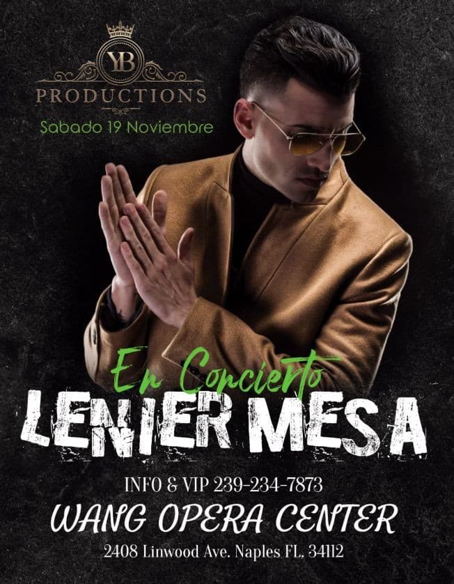 Event - Lenier Concierto Privado - Naples, Florida - November 19, 2022 | concert tickets