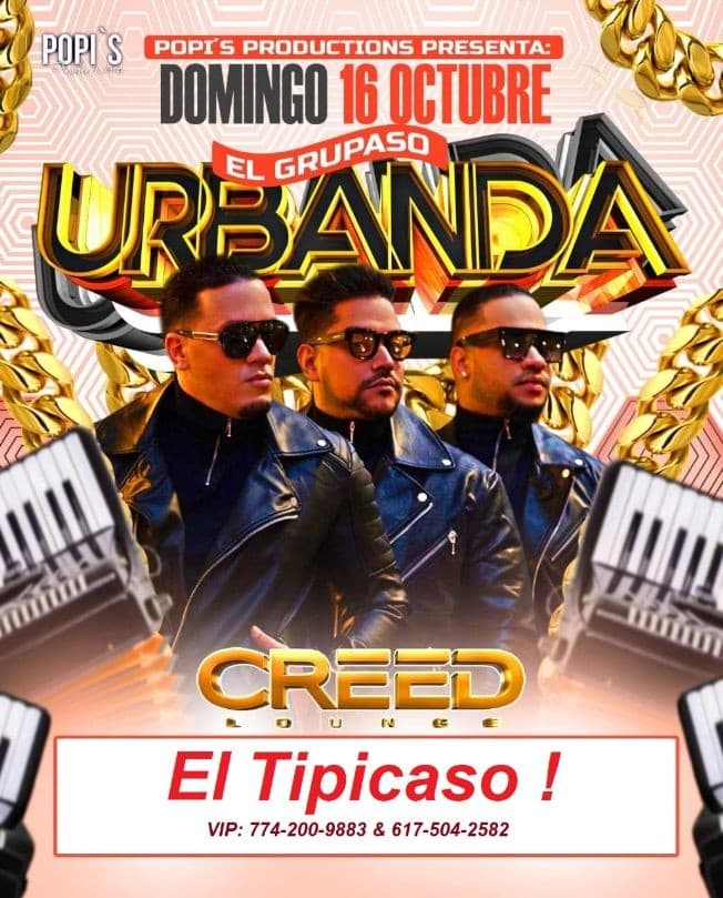 Event - URBANDA Octubre 16 en  CREED Lounge Worcester, Masachusetts - Worcester, Massachusetts - October 16, 2022 | concert tickets