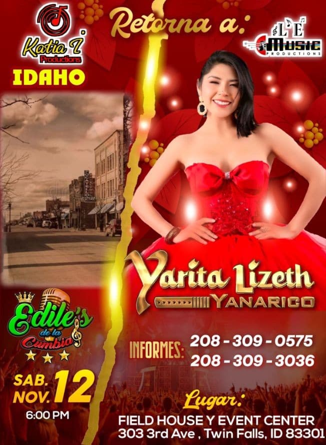 Event - YARITA LIZETH YANARICO EN CONCIERTO ! TWIN FALLS IDAHO - Twin Falls, Idaho - November 12, 2022 | concert tickets
