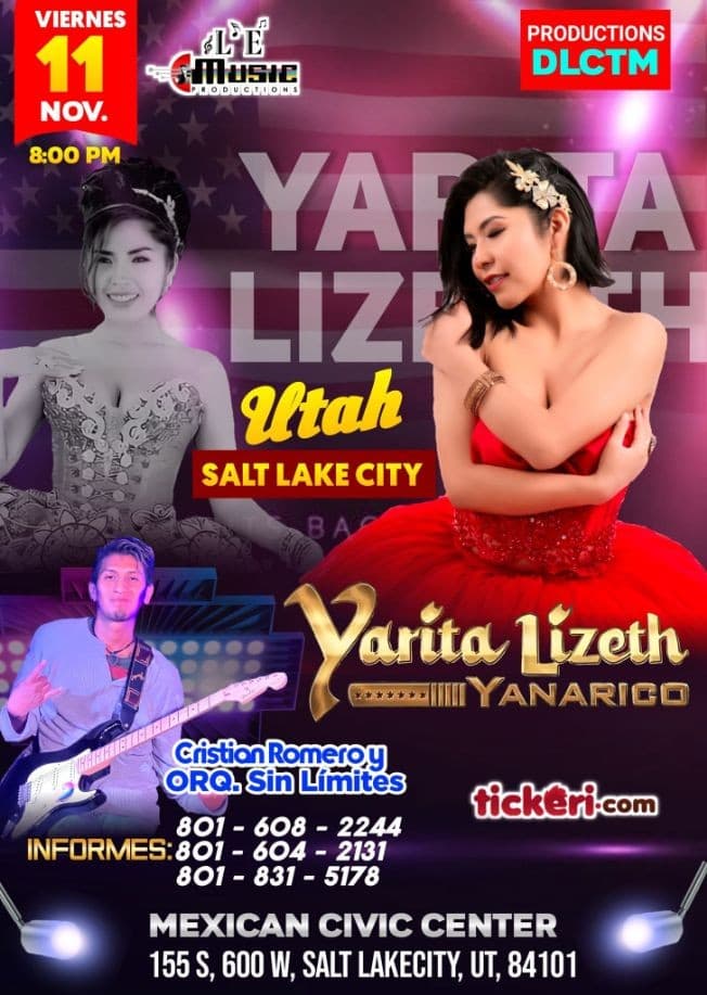 Event - YARITA LIZETH YANARICO EN CONCIERTO ! SALT LAKE CITY UTAH - Salt Lake City, Utah - November 11, 2022 | concert tickets