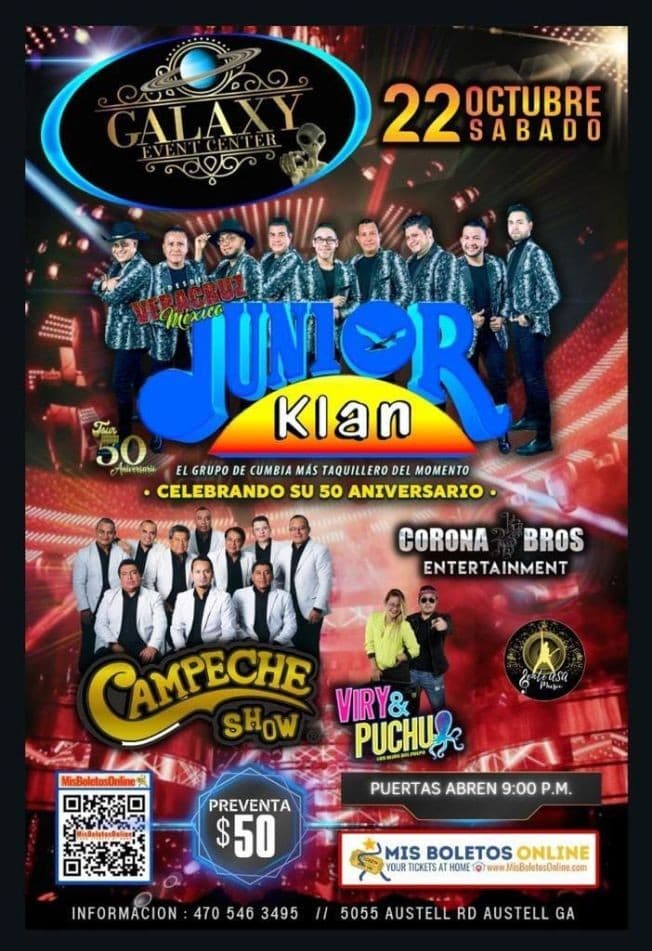 Event - JUNIOR KLAN , CAMPECHE SHOW  EN VIVO ! AUSTELL GEORGIA - AUSTELL, Georgia - October 22, 2022 | concert tickets