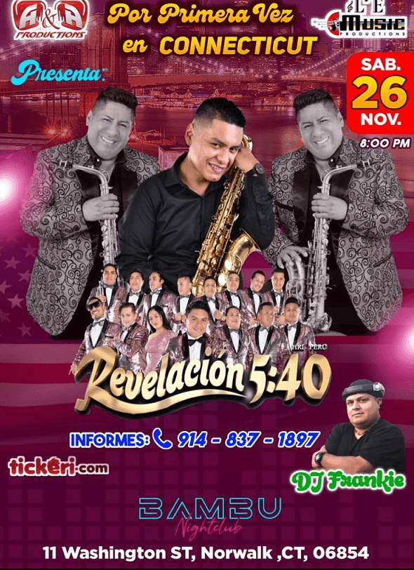 Event - REVELACION 5:40 EN CONCIERTO ! NORWALK CONNECTICUT - Norwalk, Connecticut - November 26, 2022 | concert tickets