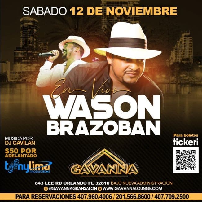 Event - Wason Brazoban en Orlando - Orlando, Florida - November 12, 2022 | concert tickets