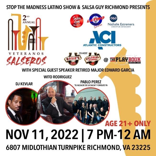 Event - 2ND ANNUAL SALSA VETERAN DANCE Veteranos Salseros Celebration - Richmond, Virginia - 11 de noviembre de 2022 | concert tickets