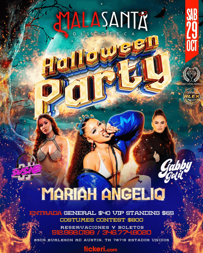 Event - MARIAH ANGELIQ  EN CONCIERTO ! AUSTIN TEXAS TAMBIEN DJ SUSIE Y LA DJ DE CASA DJ GABBYGOT.IT - Austin, Texas - October 29, 2022 | concert tickets