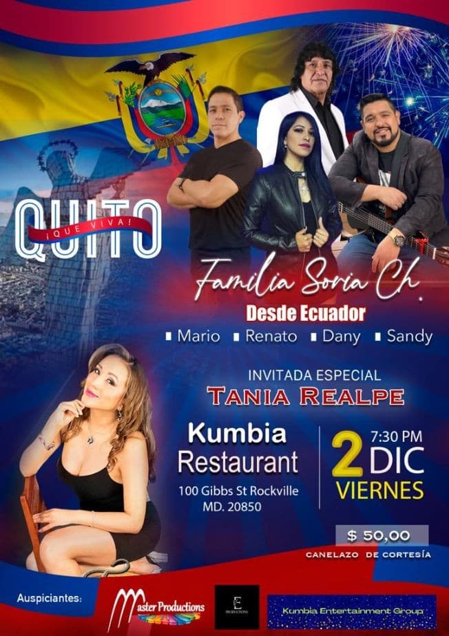Event - Viva QUITO! - Rockville, Maryland - December 2, 2022 | concert tickets
