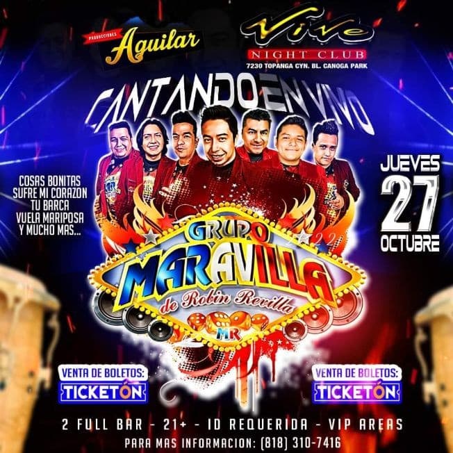 Event - GRUPO MARAVILLA - CANOGA PARK - Los Angeles, California - October 27, 2022 | concert tickets