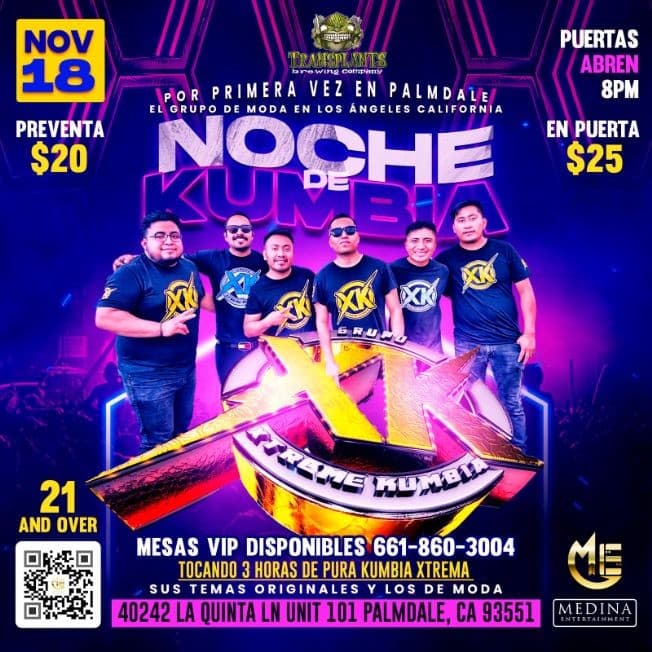 Event - XK  XTREME KUMBIA EN CONCIERTO ! PALMDALE CALIFORNIA - Palmdale, California - November 18, 2022 | concert tickets
