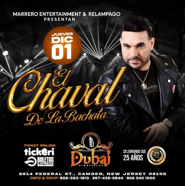 Event - EL CHAVAL DE LA BACHATA EN CONCIERTO ! CAMDEN NEW JERSEY - Camden, New Jersey - December 1, 2022 | concert tickets