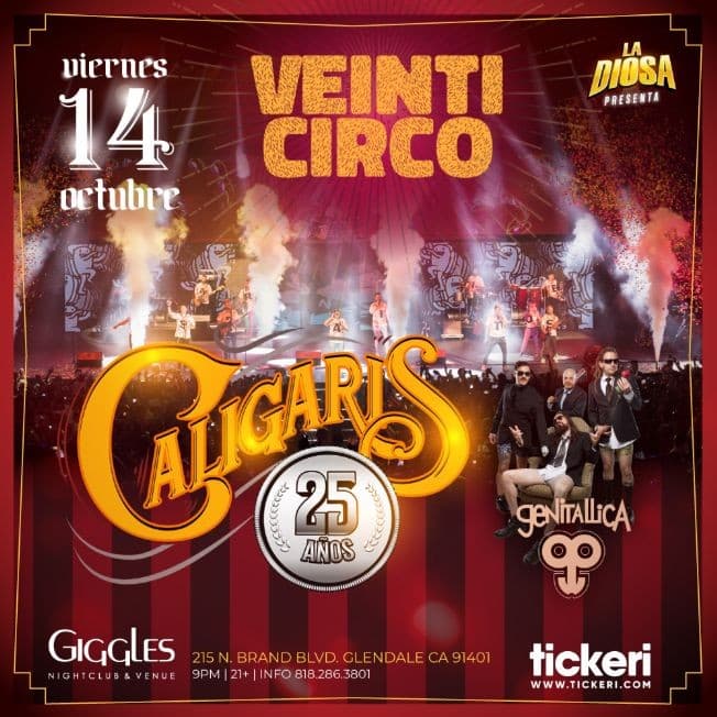 Event - CALIGARIS Y GENITALLICA EN LOS ANGELES - Glendale, California - 14 de octubre de 2022 | concert tickets