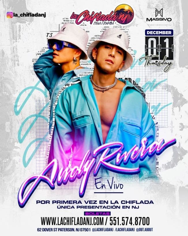 Event - ANDY RIVERA EN VIVO EN LA CHIFLADA - CANCELLED - Paterson, New Jersey - December 1, 2022 | concert tickets