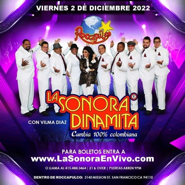 Event - LA SONORA DINAMITA en ROCCAPULCO de San Francisco - San Francisco, California - December 2, 2022 | concert tickets